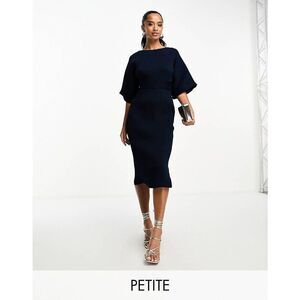Closet London‎ Petite ribbed pencil midi dress in navy